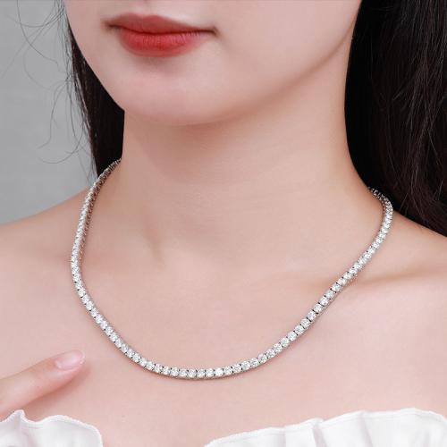 Plata de ley 925 collar, con Moissanite, unisexo & diverso tamaño para la opción, Vendido por UD