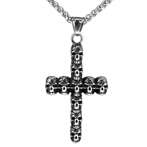 Titanium Steel Pendants, Skull Cross, polished, vintage & different styles for choice, Sold By PC