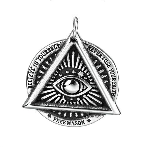 Titanium Steel Pendants, Evil Eye, polished, vintage & freemason jewelry & different styles for choice & blacken, Sold By PC