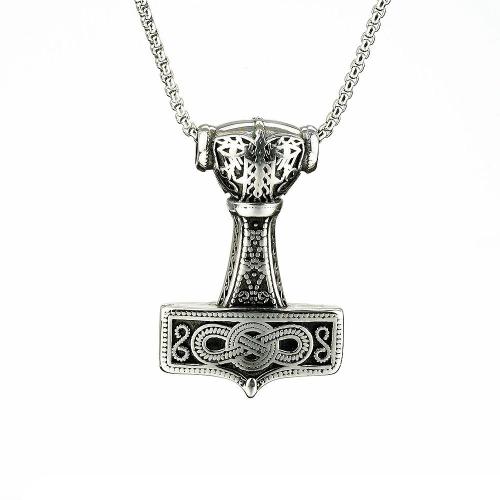 Titanium Steel Pendants, Hammer of Thor, polished, vintage & different styles for choice & for man & blacken, Sold By PC