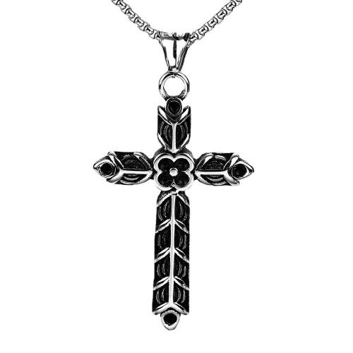 Titanium Steel Pendants, Cross, polished, vintage & different styles for choice & for man & blacken, Sold By PC