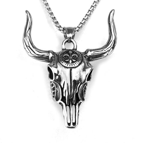 Titanium Steel Pendants, Bull, polished, vintage & different styles for choice & for man, Sold By PC