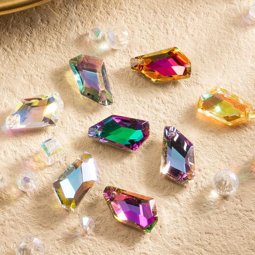 Crystal Pendants, irregular, plated, DIY, more colors for choice, 11x18mm, Sold By Bag