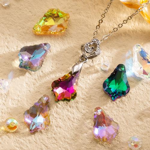 Crystal Pendants, Imitated Crystal, Maple Leaf, plated, DIY, more colors for choice, 11x16mm, Sold By Bag