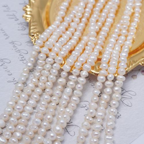 Cultured Potato Freshwater Pearl Beads, DIY, white, 4-4.5mm, Sold Per Approx 36 cm Strand