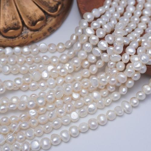 Keshi Cultured Freshwater Pearl Beads, DIY, white, 5-6mm, Sold Per Approx 35 cm Strand