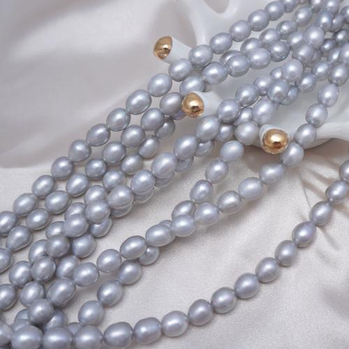 Cultured Rice Freshwater Pearl Beads, DIY, grey, 8-9mm, Sold Per Approx 37-38 cm Strand