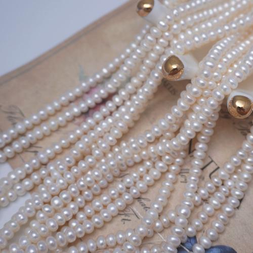 Natural Freshwater Pearl Loose Beads, Flat Round, DIY, white, 5mm, Sold Per Approx 37-38 cm Strand