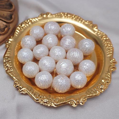 Natural Freshwater Pearl Loose Beads, Slightly Round, DIY & no hole, white, 14-15mm, Sold By PC