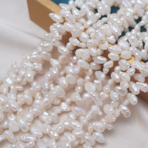 Cultured Baroque Freshwater Pearl Beads, DIY & top drilled, white, 7-8mm, Sold Per Approx 35-36 cm Strand