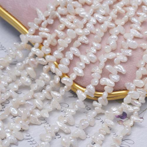 Cultured Baroque Freshwater Pearl Beads, DIY & top drilled, white, 6-7mm, Sold Per Approx 35-36 cm Strand