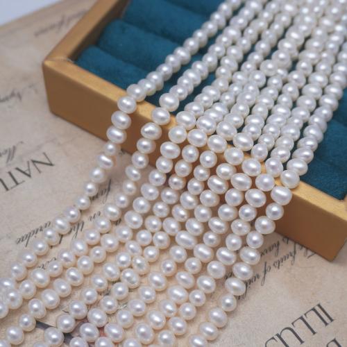 Cultured Potato Freshwater Pearl Beads, DIY, white, 5-6mm, Sold Per Approx 38-39 cm Strand