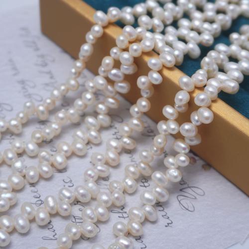 Cultured Rice Freshwater Pearl Beads, DIY & top drilled, white, 5-6mm, Sold Per Approx 35-36 cm Strand