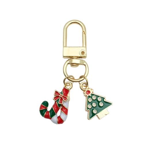 Tibetan Style Key Clasp, Christmas Design & Unisex & enamel, 12x55mm, Sold By PC