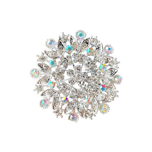 Tibetan Style Brooches, fashion jewelry & for woman & with rhinestone, more colors for choice, 68x68mm, Sold By PC