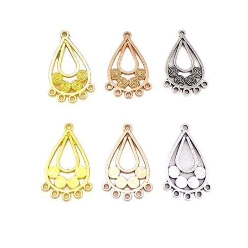 Tibetan Style Connector, Teardrop, plated, DIY & 1/5 loop, more colors for choice, nickel, lead & cadmium free, 31x19x1.20mm, Approx 100PCs/Bag, Sold By Bag