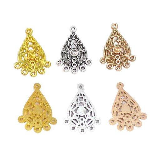 Tibetan Style Connector, Teardrop, plated, DIY & 1/5 loop, more colors for choice, nickel, lead & cadmium free, 33x23x1.20mm, Approx 100PCs/Bag, Sold By Bag