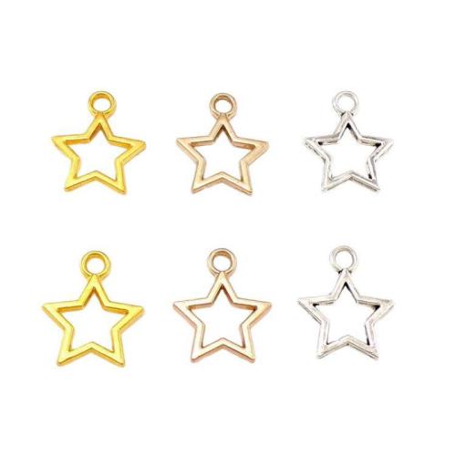 Tibetan Style Star Pendant, plated, DIY & hollow, more colors for choice, nickel, lead & cadmium free, 21x17x2mm, Approx 100PCs/Bag, Sold By Bag