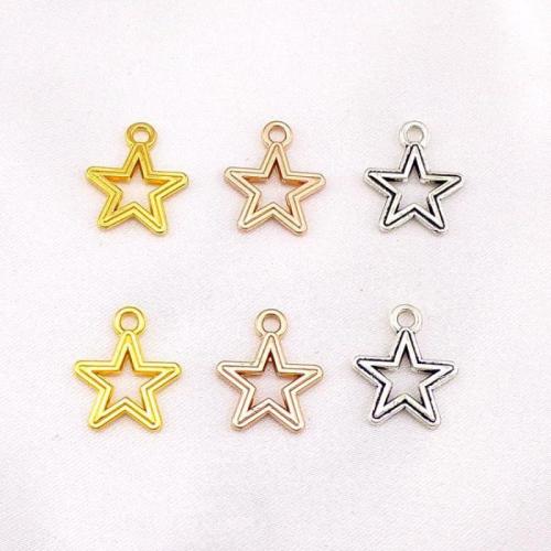 Tibetan Style Star Pendant, plated, DIY & hollow, more colors for choice, nickel, lead & cadmium free, 17x15x1.60mm, Approx 100PCs/Bag, Sold By Bag