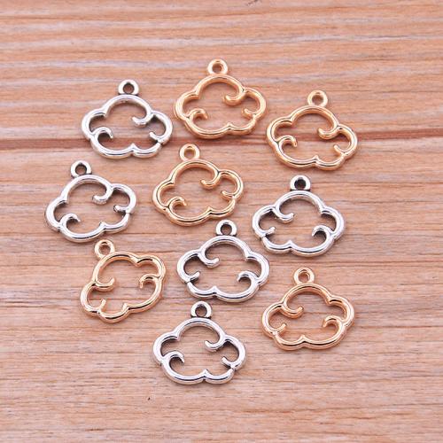 Tibetan Style Pendants, Cloud, plated, DIY, more colors for choice, nickel, lead & cadmium free, 13x14mm, 100PCs/Bag, Sold By Bag