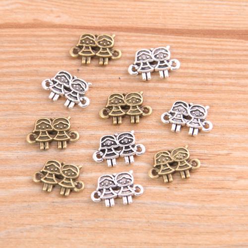 Tibetan Style Connector, plated, DIY & 1/1 loop, more colors for choice, nickel, lead & cadmium free, 14x9mm, 100PCs/Bag, Sold By Bag