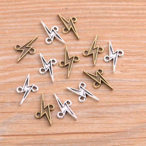 Tibetan Style Connector, Lightning Symbol, plated, DIY & 1/1 loop, more colors for choice, nickel, lead & cadmium free, 1x10mm, 100PCs/Bag, Sold By Bag