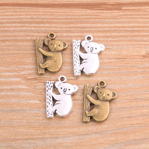 Tibetan Style Animal Pendants, Koala, plated, DIY, more colors for choice, nickel, lead & cadmium free, 19x15mm, 100PCs/Bag, Sold By Bag