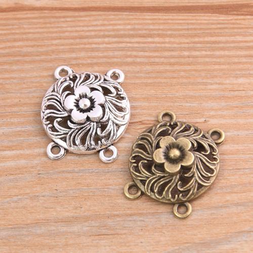 Flower Tibetan Style Connector, plated, DIY & 2/2 loop, more colors for choice, nickel, lead & cadmium free, 29x25mm, 100PCs/Bag, Sold By Bag