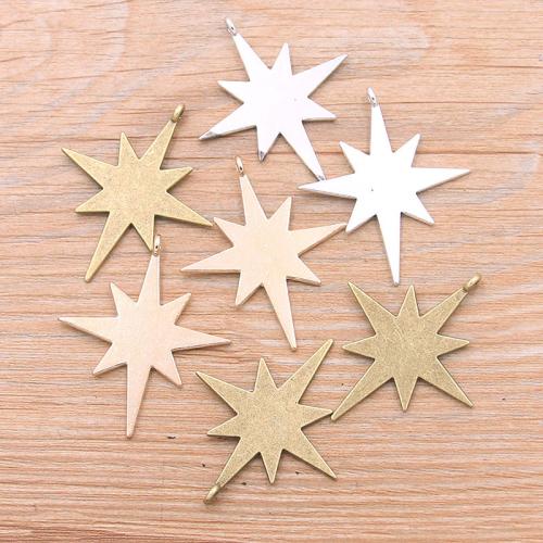 Tibetan Style Pendants, Eight Point Star, plated, DIY, more colors for choice, nickel, lead & cadmium free, 40x35mm, 100PCs/Bag, Sold By Bag