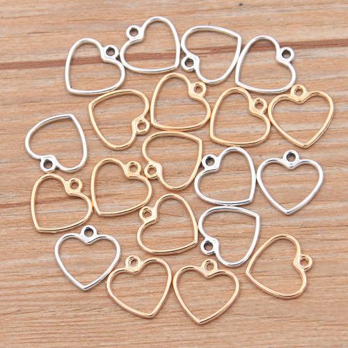 Tibetan Style Heart Pendants, plated, DIY, more colors for choice, nickel, lead & cadmium free, 12x12mm, 100PCs/Bag, Sold By Bag