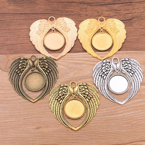 Wing Shaped Tibetan Style Pendants, plated, DIY, more colors for choice, nickel, lead & cadmium free, 66x64mm, 100PCs/Bag, Sold By Bag