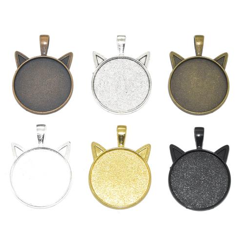 Tibetan Style Pendant Cabochon Setting, Cat, plated, DIY, more colors for choice, 37x27mm, 100PCs/Bag, Sold By Bag