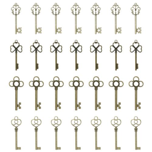 Tibetan Style Key Pendants, plated, DIY & different styles for choice, more colors for choice, 100PCs/Bag, Sold By Bag