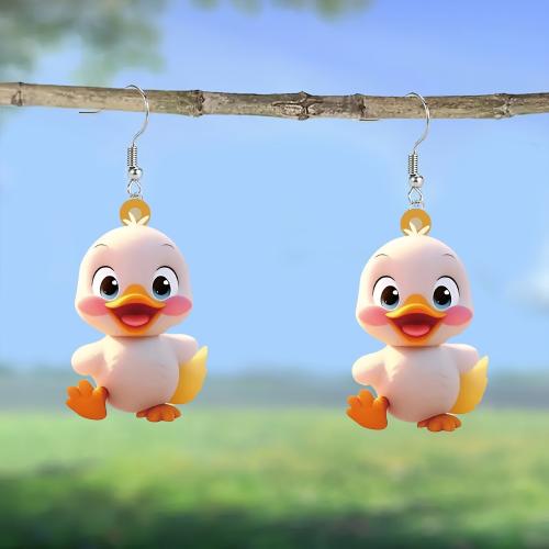 Acrylic Drop Earring, Duck, cute & for woman, Sold By Pair