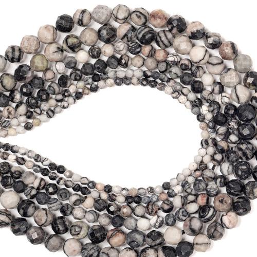 Gemstone Jewelry Beads, Network Stone, Round, DIY & different size for choice, mixed colors, Sold By Strand