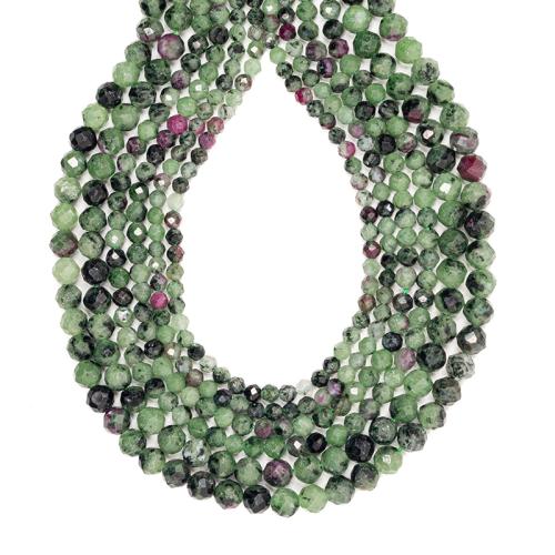 Gemstone Jewelry Beads, Ruby in Zoisite, Round, DIY & different size for choice, mixed colors, Sold By Strand