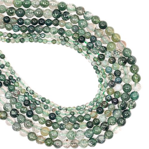 Natural Quartz Jewelry Beads, Moss Quartz, Round, DIY & different size for choice, mixed colors, Sold By Strand