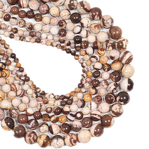 Gemstone Jewelry Beads, Zebra Jasper, Round, DIY & different size for choice, mixed colors, Sold By Strand