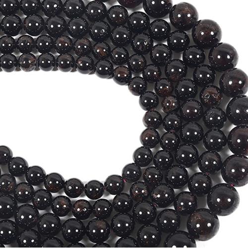 Natural Garnet Beads, Round, DIY & different size for choice, black, Sold By Strand