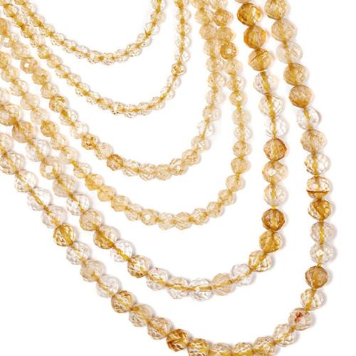 Natural Citrine Beads, Round, DIY & different size for choice, mixed colors, Sold By Strand