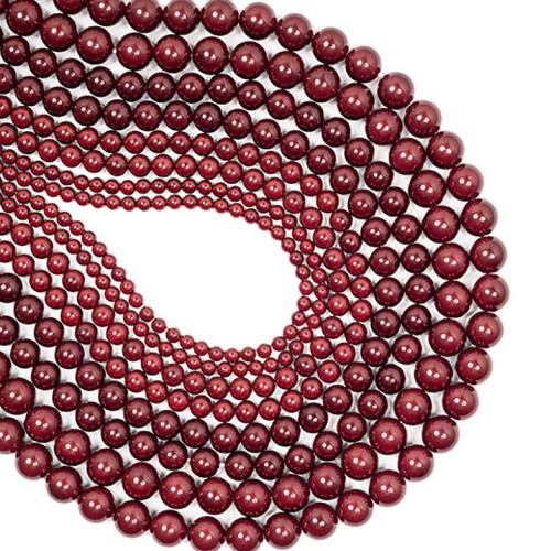 South Sea Shell Beads, Shell Pearl, Round, DIY & different size for choice, red, Sold By Strand