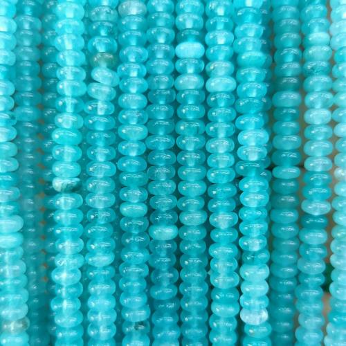 Jade Perlen, plattiert, DIY, blau, 4x2mm, verkauft per ca. 38 cm Strang