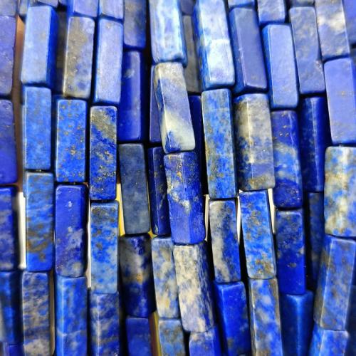 Abalorios de Lapislazuli, Lapislázuli, Rectángular, Bricolaje, color mixto, 4x13mm, 29PCs/Sarta, Vendido por Sarta