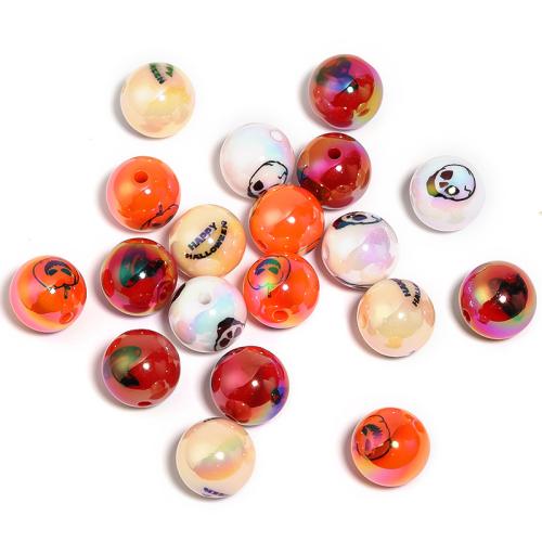 Acrylic Jewelry Beads, Round, DIY, mixed colors, 16mm, 100PCs/Bag, Sold By Bag