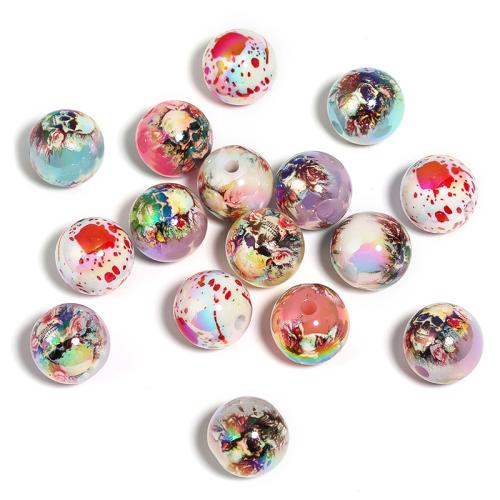 Acrylic Jewelry Beads, Round, DIY & different designs for choice, more colors for choice, 16mm, 100PCs/Bag, Sold By Bag