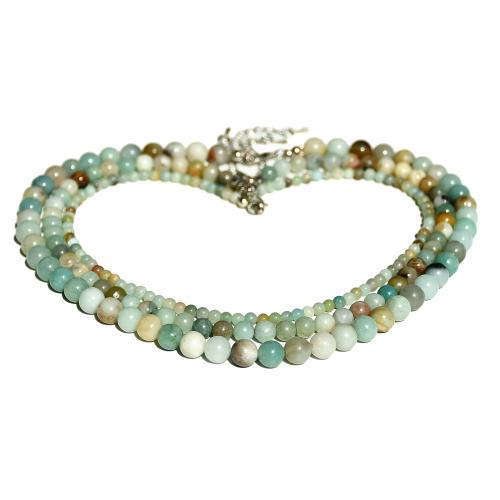 Collar de piedras preciosas joyas, Amazonita, con aleación de zinc, hecho a mano, Joyería & diverso tamaño para la opción & para mujer, Vendido por UD