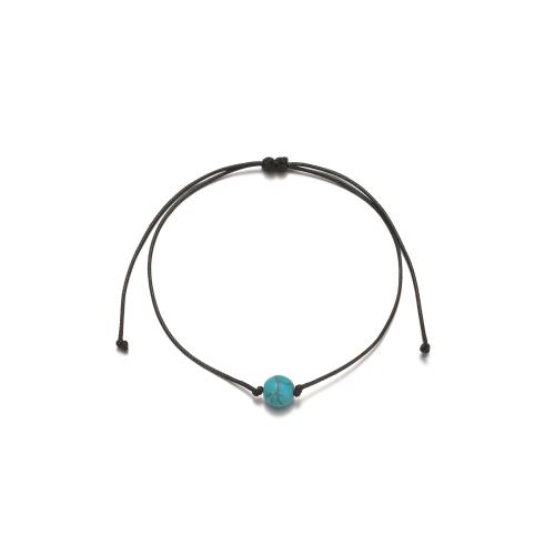 Fashion Jewelry Anklet, turquoise, with Wax Cord, Unisex, Sold By PC