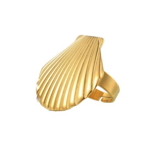 Anillo de dedo de acero inoxidable, acero inoxidable 304, chapado, para mujer, dorado, Vendido por UD