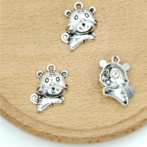 Tibetan Style Animal Pendants, Tiger, antique silver color plated, DIY, 15x20mm, 100PCs/Bag, Sold By Bag