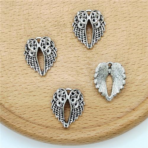 Wing Shaped Tibetan Style Pendants, antique silver color plated, DIY, 13x16mm, 100PCs/Bag, Sold By Bag